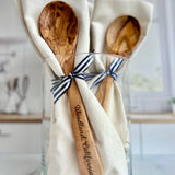 Newnan Georgia Olive Wood Serving Spoon & Towel Gift Set