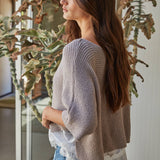 Knit Sweater Short Sleeve Pullover with Lace