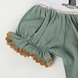 Sage Green Mallard Smocked Bishop Dress