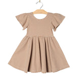 Girl Spring Twirl Dress- Toffee Stripe