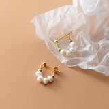 Dainty Pearl Hoop Earrings