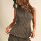 Stripe Peplum Set