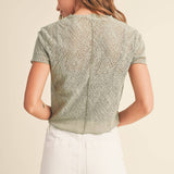 Patterned Fabric Top with Tank Top | Sage