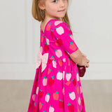 Girls Apple of My Eye Short Sleeve Knit Twirl Dress