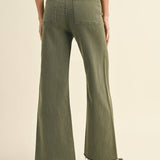 Straight Wide Leg Denim Pants