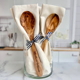 Newnan Georgia Olive Wood Serving Spoon & Towel Gift Set