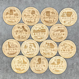 Newnan, Georgia Round Wood Magnet