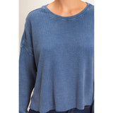 Mineral Wash Waffle Open Back Top