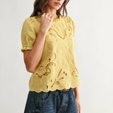 Embroidered Short Sleeve Blouse