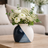 Stoneware White Dipped Vase