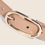 Long Oval Buckle Leather Belt