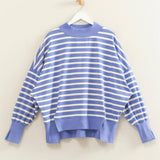 Striped Mock Neck Sweatshirt: Multiple Colors