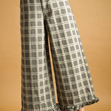 Ruffle Detail with Plaid Fabric Pants