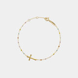 Dainty Boho Color Bead Cross Bracelet