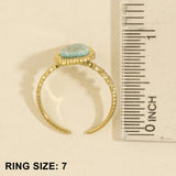 Pear Stone Beaded Bezel Ring