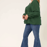 Square Neck Box Pleat Detail Top