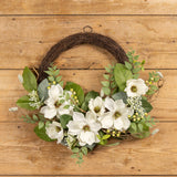 24" Cream Magnolia and Berry Wreath