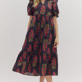 Elora Black Print Dress