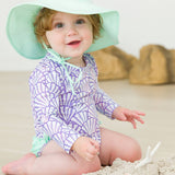 Magical Mermaid Long Sleeve One Piece Rash Guard Swimsuit