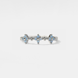 Dainty Gold Blue Flower Stacking Ring