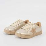 Girls' Holographic Sparkle Star Sneaker - Gold