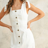 Sleeveless Button-down Stretch Cotton Dress