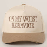 On My Worst Behavior Trucker Hat | Black