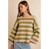 Stripe Contrast Binding and Reversible Sweater