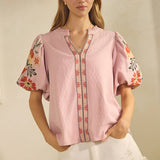Textured Woven Top | Blush Pink