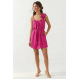 Flower Petal Linen Mini Dress: Multiple Colors