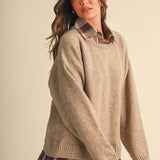 Long Sleeve Plaid Button Down Inner Layer Sweater