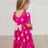 Girls Apple of My Eye Short Sleeve Knit Twirl Dress