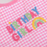 Pink Gingham 'Birthday Girl' Bib