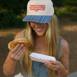 I Wonder If There's A Hot Dog Out There Thinking About Me Blue Striped Hat