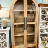Rainier Glass Arch Cabinet | Bone