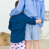 Pink Whale Friends Swim Trunks