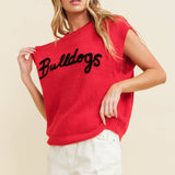 Bulldogs Embroidered Sleeveless Sweater