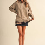 Long Sleeve Plaid Button Down Inner Layer Sweater