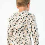 Boys Mallard Marsh Duck Performance Hooded Shirt: Off-White