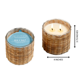 Sea Salt 2 Wick Handwoven Candle