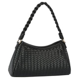 Braided Handle Woven Shoulder Bag: Multiple Colors