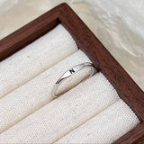 Initial Letter Stackable Band Ring | Silver