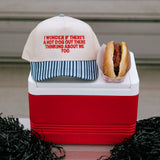 I Wonder If There's A Hot Dog Out There Thinking About Me Blue Striped Hat