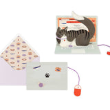 Laptop Cat Birthday Pop-Up Card