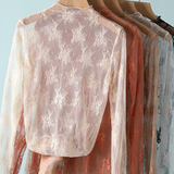 Floral Lace Sheer Mesh Layering see through Top