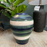 Blue Striped Ceramic Vase