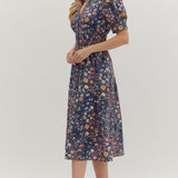 Jasmine Navy Print Dress