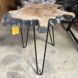Teak Table with Iron Legs