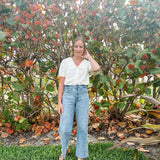 Collared Short Sleeve Button Up Top