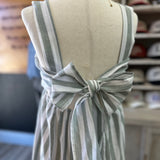 Tea Party Green and White Striped Sundress